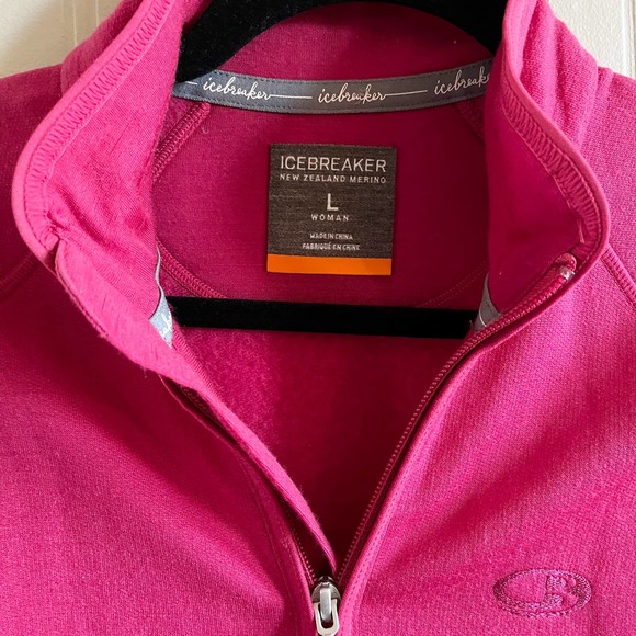 COPY - Women’s Icebreaker Jacket Full Zip Pure Merino Wool Pink Size Large - Picture 3 of 5